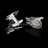 Cufflinks silver wolves from watch parts watches art handmade original elegant unique luxury jewelry exclusive 4.JPG