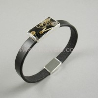 Silver bracelet with a composition of watch parts on a black background, art watches, handmade, original, elegant, unique, exclusive jewelry 6.JPG