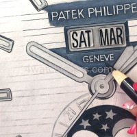 Drawing Patek Philippe 5726 Nautilus blue dial real work art painting watches paintings drawings hand painted crayons collector unique home shop office exclusive apartment interior decoration luxury white background 2.jpg