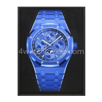 Painting Audemars Piguet Royal Oak Blue Ceramic real work art painting watches oil paintings hand painted collector unique home shop apartment interior decoration luxury AP 1.jpg