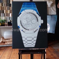 Painting Audemars Piguet Royal Oak Blue Ceramic real work art painting watches oil paintings hand painted collector unique home shop apartment interior decoration luxury AP 3.jpg