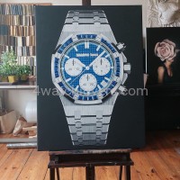 Painting Audemars Piguet Royal Oak Chronograph Sapphire Bezel real work art painting watches oil paintings hand painted collector unique home shop apartment interior decoration luxury AP 5.jpg