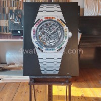 Painting Audemars Piguet Royal Oak Frosted Gold white skeleton rainbow real work art painting watches oil paintings hand painted collector unique home shop apartment interior decoration luxury AP 7.jpg