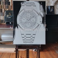 Painting Audemars Piguet Royal Oak white ceramic real work art painting watches oil paintings hand painted collector unique home shop apartment interior decoration luxury AP 2.jpg
