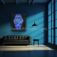 Painting Audemars Piguet Royal Oak Blue Ceramic real work art painting watches oil paintings hand painted collector unique home shop apartment interior decoration luxury AP 8.jpg