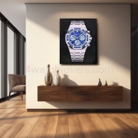 Painting Audemars Piguet Royal Oak Chronograph Sapphire Bezel real work art painting watches oil paintings hand painted collector unique home shop apartment interior decoration luxury AP 8.jpg
