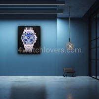 Painting Audemars Piguet Royal Oak Chronograph Sapphire Bezel real work art painting watches oil paintings hand painted collector unique home shop apartment interior decoration luxury AP 9.jpg