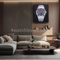 Painting Audemars Piguet Royal Oak Frosted Gold white skeleton rainbow real work art painting watches oil paintings hand painted collector unique home shop apartment interior decoration luxury AP 8.jpg