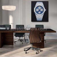 Painting Audemars Piguet Royal Oak white ceramic real work art painting watches oil paintings hand painted collector unique home shop apartment interior decoration luxury AP 11.jpg