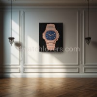 Painting Patek Philippe 5990 Nautilus rose gold blue dial real work art painting watches oil paintings hand painted collector unique home shop apartment interior decoration luxury 3.jpg