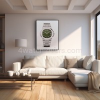 Drawing Patek Philippe 5711 Nautilus green dial real work art painting watches paintings drawings hand painted crayons collector unique home exclusive shop office apartment interior decoration luxury white background 11.jpg