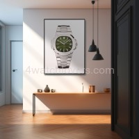 Drawing Patek Philippe 5711 Nautilus green dial real work art painting watches paintings drawings hand painted crayons collector unique home exclusive shop office apartment interior decoration luxury white background 12.jpg