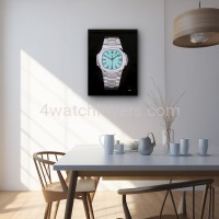 Drawing Patek Philippe 5711 Nautilus Tiffany&Co dial 170th anniversary real work art painting watches paintings drawings hand painted crayons collector unique home shop office exclusive apartment interior decoration luxury black background 9.jpg