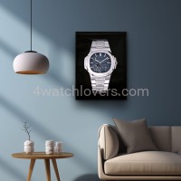 Drawing Patek Philippe 5712 Nautilus blue dial real work art painting watches paintings drawings hand painted crayons collector unique exclusive home shop office apartment interior decoration luxury black background 10.jpg