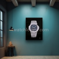Drawing Patek Philippe 5712 Nautilus blue dial real work art painting watches paintings drawings hand painted crayons collector unique exclusive home shop office apartment interior decoration luxury black background 11.jpg