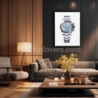 Fine Art Painting Rolex Cosmograph Daytona Platinum Ice Blue real work art painting watches oil paintings hand painted collector unique home shop apartment interior decoration luxury 2.jpg