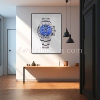 Fine Art Painting Rolex Cosmograph Daytona white gold blue dial real work art painting watches oil paintings hand painted collector unique home shop apartment interior decoration luxury 2.jpg