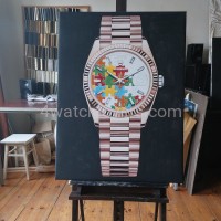 Painting Rolex Day Date Puzzle rose gold real work art painting watches oil paintings hand painted collector unique home shop apartment interior decoration luxury 5.jpg