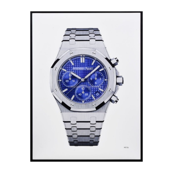 Drawing Audemars Piguet Royal Oak Chronograph purple dial real work art drawing watches handjob painted reproduction copy collector crayons unique home shop apartment interior decoration luxury AP 1.jpg