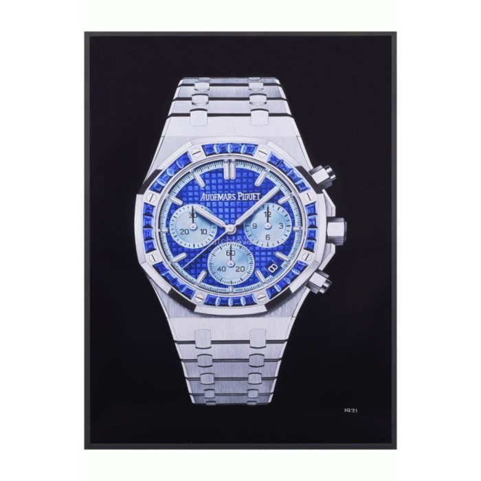Drawing Audemars Piguet Royal Oak Chronograph Sapphire Bezel real work art drawing watches handjob painted reproduction copy collector crayons unique home shop apartment interior decoration luxury AP 2.jpg