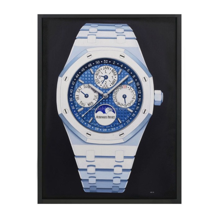 Painting Audemars Piguet Royal Oak white ceramic real work art painting watches oil paintings hand painted collector unique home shop apartment interior decoration luxury AP 1.jpg
