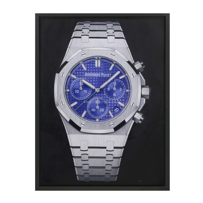 Painting Audemars Piguet Royal Oak Chronograph purple dial real work art painting watches oil paintings hand painted collector unique home shop apartment interior decoration luxury AP 1.jpg