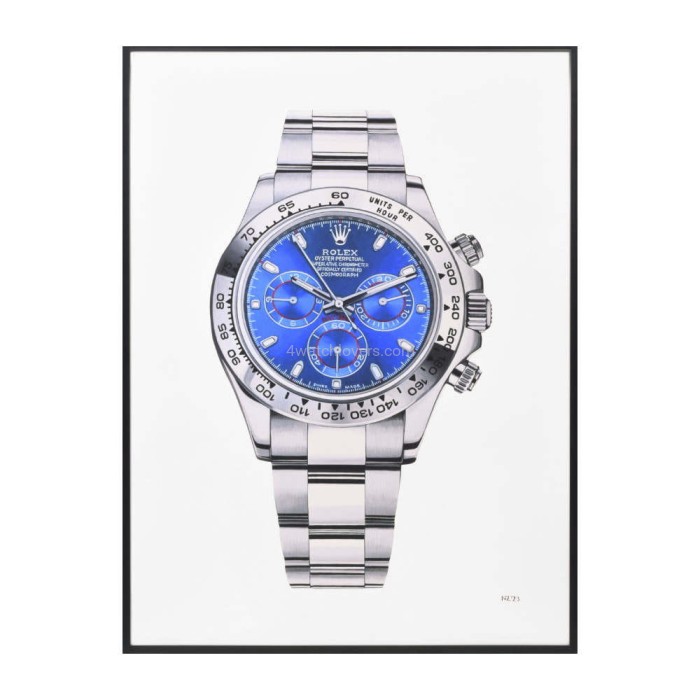 Fine Art Rolex Daytona blue dial white gold real work art painting watches paintings drawings hand painted crayons collector unique home shop office apartment exclusive interior decoration luxury.jpg