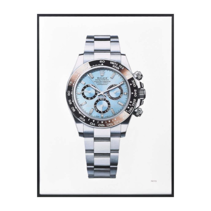 Fine Art Rolex Daytona Platinum ice blue dial real work art painting watches paintings drawings hand painted crayons collector unique home shop office apartment exclusive interior decoration luxury.jpg
