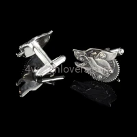 Cufflinks silver wolves from watch parts watches art handmade original elegant unique luxury jewelry exclusive 4.JPG