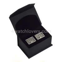 Silver rectangular cufflinks in industrial-mechanical style watches handmade original elegant exceptional unique luxurious exclusive jewelry 1.jpg
