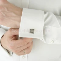 Silver square cufflinks with composition of watch parts in industrial style watches handmade art original elegant unique luxury jewelry exclusive 3D effect 5.JPG