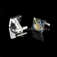 Silver square cufflinks with a composition of watch parts on a navy blue background watches handmade original elegant unique luxury exclusive jewelry 4.JPG