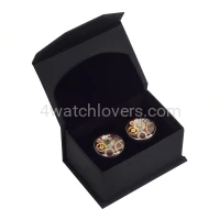 Silver round cufflinks with a composition of watch parts on a burgundy-brown background watches handmade art original elegant exceptional unique luxury exclusive jewelry 1.jpg