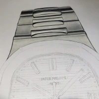 Drawing Patek Philippe 5711 Nautilus Tiffany&Co dial 170th anniversary real work art painting watches paintings drawings hand painted crayons collector unique home shop exclusive office apartment interior decoration luxury white background 1.jpg