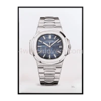 Drawing Patek Philippe 5711 Nautilus blue dial real work art painting watches paintings drawings hand painted crayons collector unique home exclusive shop office apartment interior decoration luxury white background 0.jpg