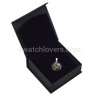 Silver round pendant with a composition of watch parts on a black background watches handmade art original elegant exceptional unique luxury exclusive jewelry 0.JPG