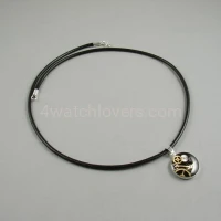 Silver round pendant with a composition of watch parts on a black background watches handmade art original elegant exceptional unique luxury exclusive jewelry 1.JPG