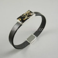 Silver bracelet with a composition of watch parts on a black background, art watches, handmade, original, elegant, unique, exclusive jewelry 6.JPG