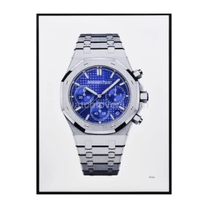 Fine Art painting of Audemars Piguet Royal Oak Chronograph watch with a purple dial