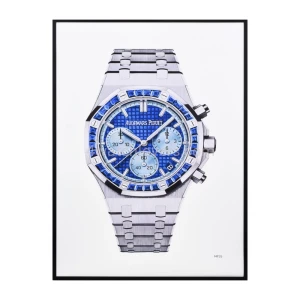 Fine Art painting of Audemars Piguet Royal Oak Chronograph watch in sapphire bezel