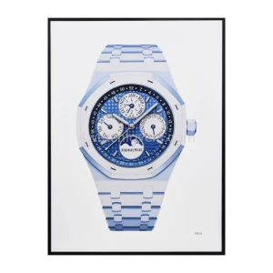 Fine Art painting of Audemars Piguet Royal Oak Perpetual Calendar watch in white ceramic