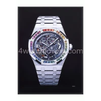 Drawing Audemars Piguet Royal Oak Frosted Gold white skeleton rainbow real work art drawing watches handjob painted reproduction copy collector crayons unique home shop apartment interior decoration luxury AP 2.jpg