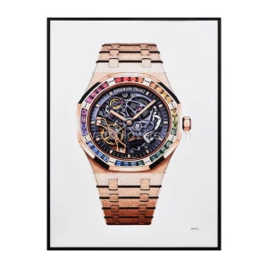 Fine Art painting of Audemars Piguet Royal Oak Frosted watch in pink gold