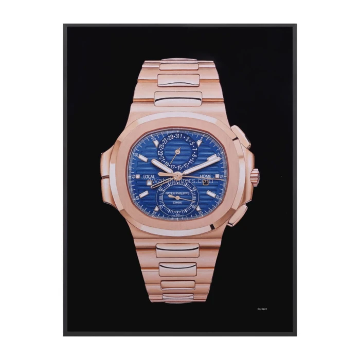 Drawing Patek Philippe 5990 Nautilus rose gold blue dial real work art drawing watches paintings handjob painted reproduction copy collector crayons unique home shop apartment interior decoration luxury 2.jpg