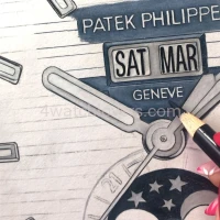 Drawing Patek Philippe 5726 Nautilus blue dial real work art painting watches paintings drawings hand painted crayons collector unique home shop office exclusive apartment interior decoration luxury white background 2.jpg