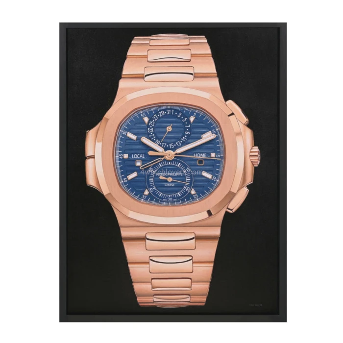 Painting Patek Philippe 5990 Nautilus rose gold blue dial real work art painting watches oil paintings hand painted collector unique home shop apartment interior decoration luxury 1.jpg