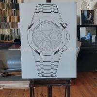 Painting Audemars Piguet Royal Oak Chronograph purple dial real work art painting watches oil paintings hand painted collector unique home shop apartment interior decoration luxury AP 2.jpg