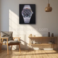 Painting Audemars Piguet Royal Oak Frosted Gold white skeleton rainbow real work art painting watches oil paintings hand painted collector unique home shop apartment interior decoration luxury AP 9.jpg