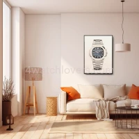 Drawing Patek Philippe 5711 Nautilus blue dial real work art painting watches paintings drawings hand painted crayons collector unique home exclusive shop office apartment interior decoration luxury white background 11.jpg