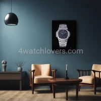 Drawing Patek Philippe 5711 Nautilus blue dial real work art painting watches paintings drawings hand painted crayons collector unique home shop office apartment exclusive interior decoration luxury black background 7.jpg